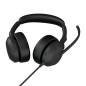Jabra Evolve2 50 UC Stereo Kablet Høretelefoner Sort